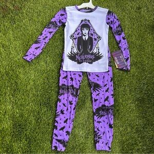 Nevermore Academy Kids Purple and White Pajama Set